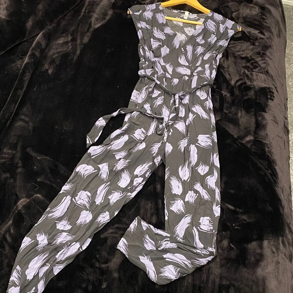 Leith Black and Purple Patterned Jumpsuit - Picture 5 of 5